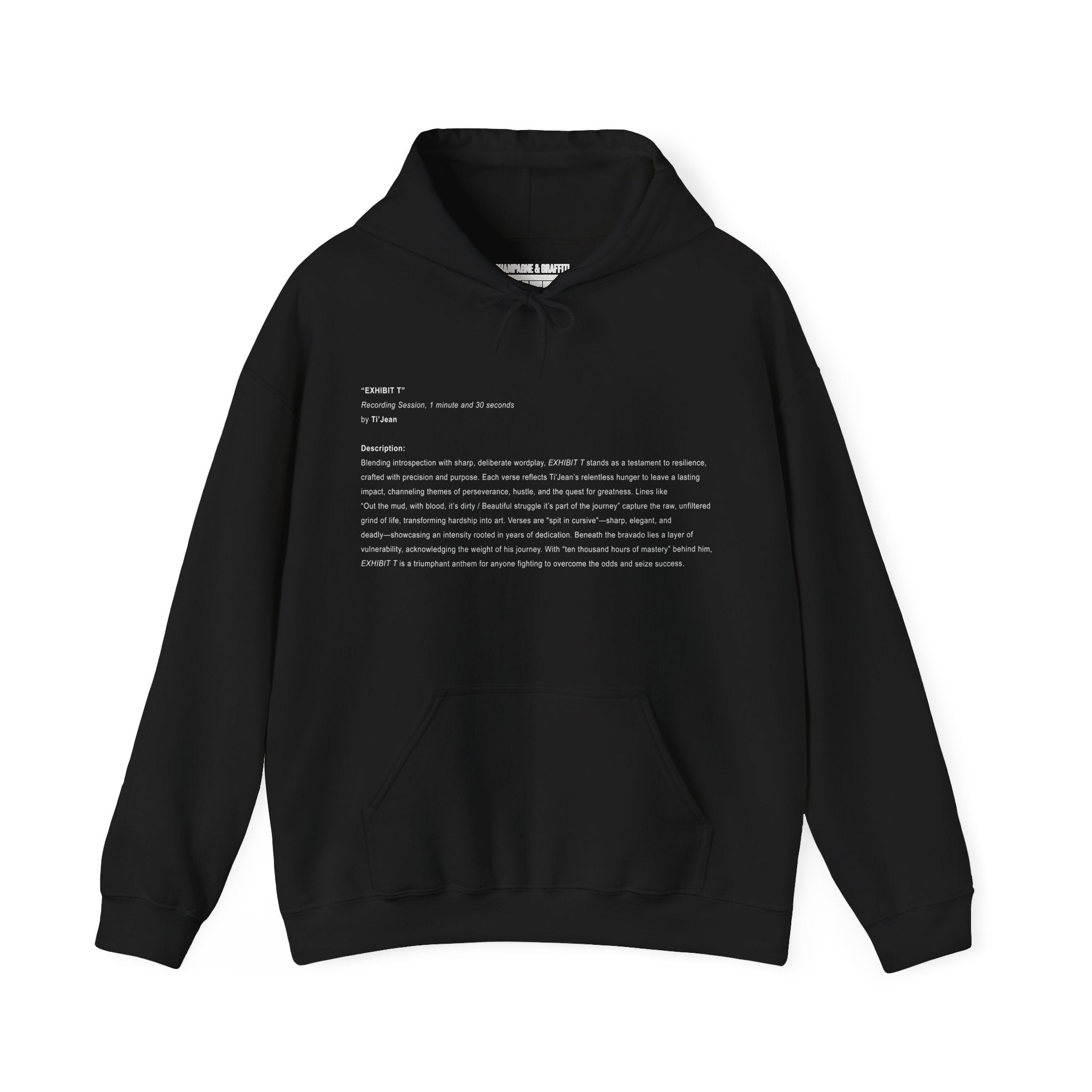 the Ti'Jean shop "EXHIBIT T: ART PLACARD" hoodie