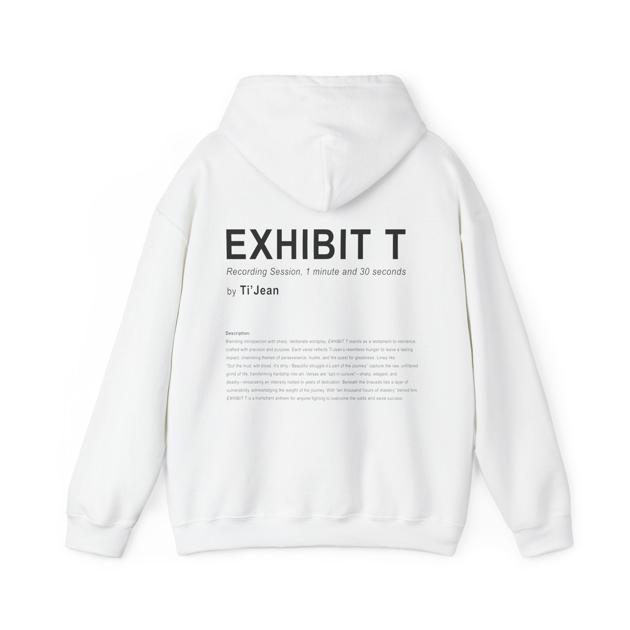 the Ti'Jean shop "EXHIBIT T: ART PLACARD" hoodie